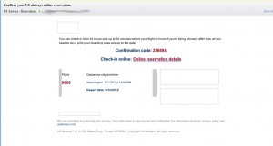 ?Confirm Your US Airways Online Reservation ? Email Alert